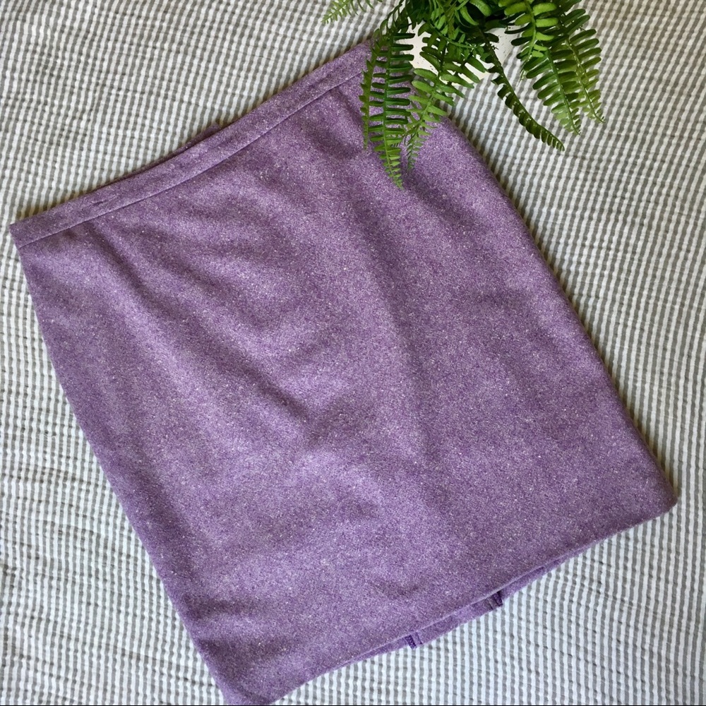 French Connection Wool Tweed Pencil Skirt Lilac